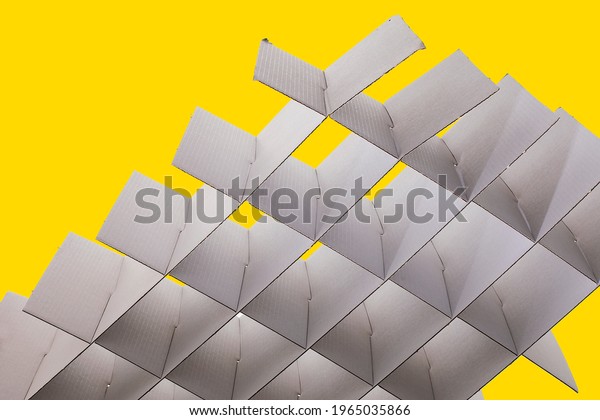 Close up white corrugated cardboard
separator, dividers for packing fragile
products