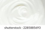 Close up of white natural creamy yogurt.
