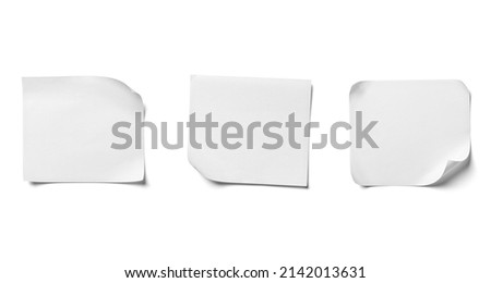 close up of  a white note paper on white background