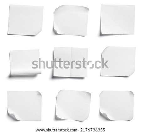 close up of  a white note paper on white background