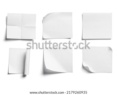 close up of  a white note paper on white background