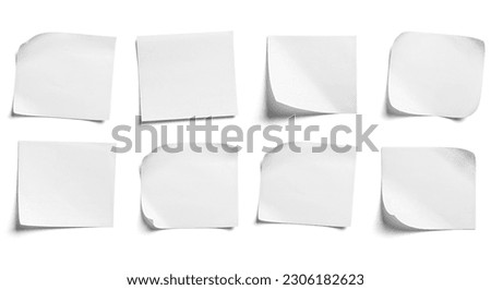 close up of  a white note paper on white background