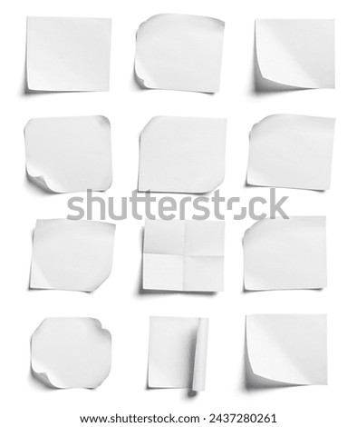 close up of  a white note paper on white background
