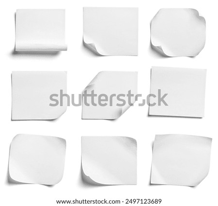 close up of  a white note paper on white background