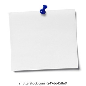 close up of  white note paper with a push pin on white background, business and office supplies and concept - Powered by Shutterstock