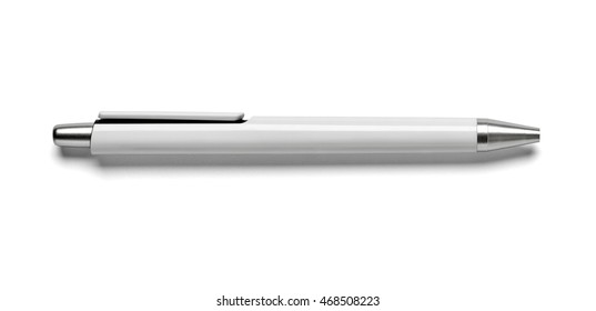 close up of white pen on white background - Shutterstock ID 468508223