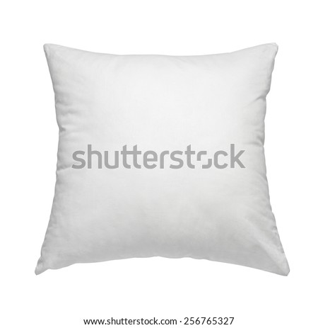 close up of  a white pillow on white background