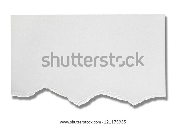 Close White Ripped Piece Paper On Stock Photo (Edit Now) 121175935