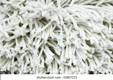 Close Up Of White Shag Rug Material