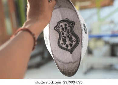 close up of white skullcap design