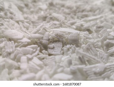 Close Up Of White Soy Wax Flakes For Candles Making.