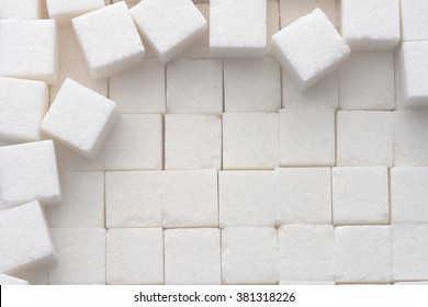 Close Up Of White Sugar Cubes