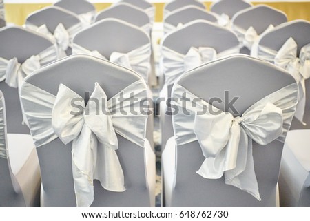 Close White Wedding Chairs Cover Stock Photo Edit Now 648762730