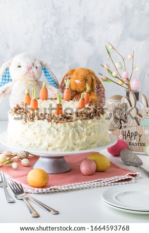 Similar – Image, Stock Photo Sweet carrot cake slice on a plate isolated