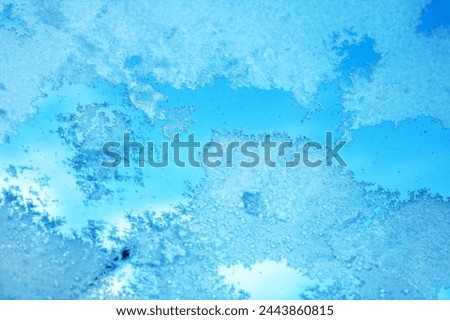Close Up of Window With Snow Flakes close up