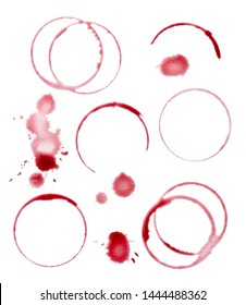 Close Up Of  A Wine Stain On White Background