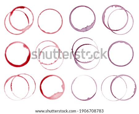 close up of  a wine stain on white background