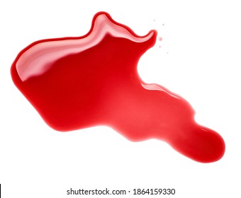 close up of  a wine stain spilled  on white background