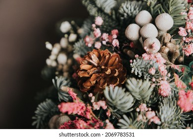 Close Up Of A Winter Floral Arrangement