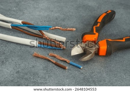 Close up of wire cutters.