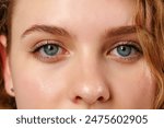 Close Up of Woman With Blue Eyes