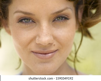 Close Up Of Woman With Nose Ring