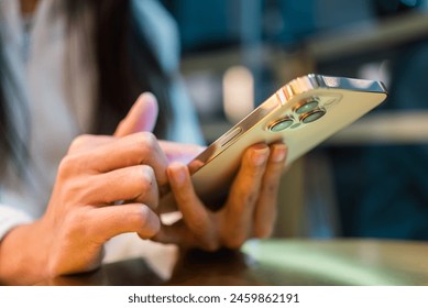 Close up of woman use of mobile phone