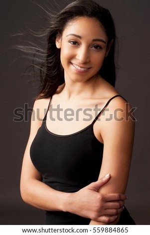 Close up of woman's smiling face Stock photo © 