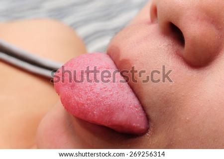 Close up women tounge