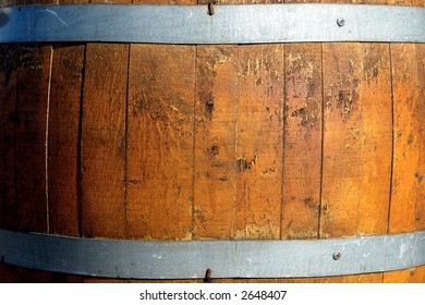 A Close Up Of A Wood Barrel.