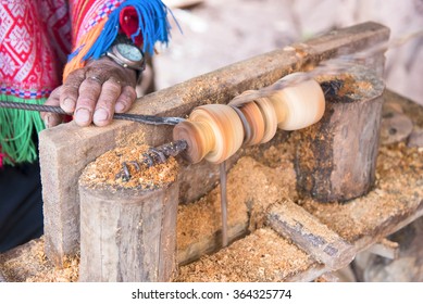 Close Up A Wood Craftmanship Made By Carpenter