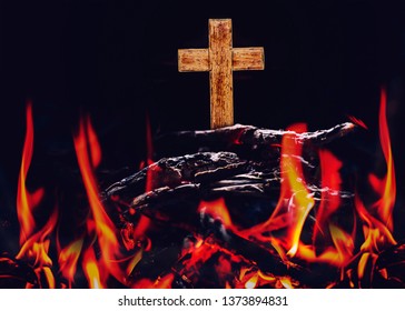 Close Wooden Cross On Top Ashes Stock Photo 1373894831 | Shutterstock