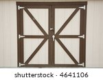 Close up of wooden doors on a barn type structure