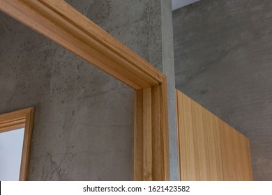 Close Up Of Wooden Joinery Around Door Frame