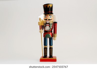 
Close up of wooden traditional nutcracker figure isolated on white background. Beautiful Christmas decoration. - Powered by Shutterstock