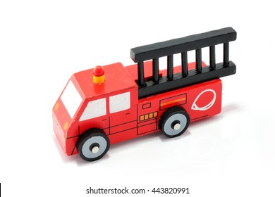 small wooden fire truck