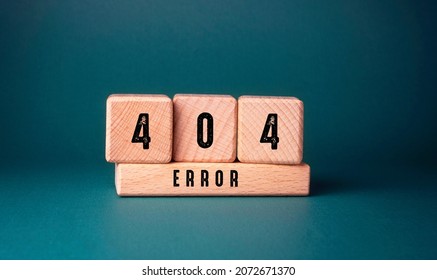 Close up of Words with 404 Error , Web Concept Idea