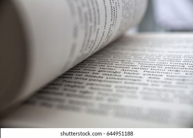 Close Up Words And Book Pages