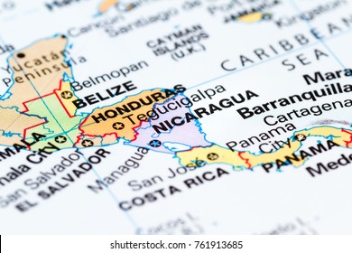 Close World Map Nicaragua Focus 260nw 761913685 