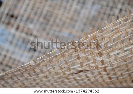 Close up Woven Square Shape Abaca Fiber Background.