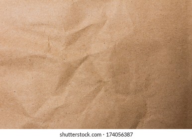 Close Up Of Wrinkle Brown Bag Texture