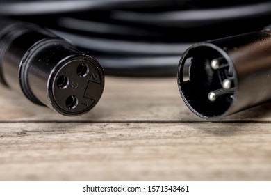 Close up of an xlr cable