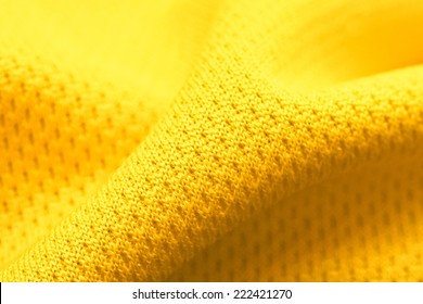 Close Up Of Yellow Polyester Fabric