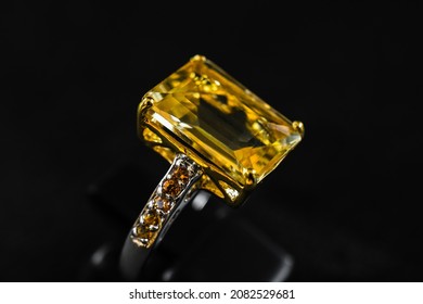 Close Up Of Yellow Topaz Ring