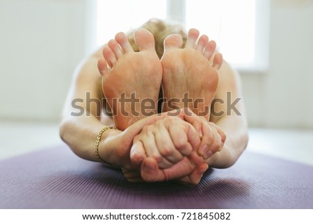close up yoga pose