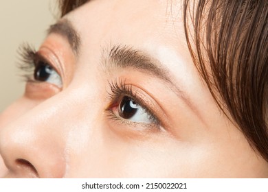 Close up of young Asian woman eye. - Shutterstock ID 2150022021