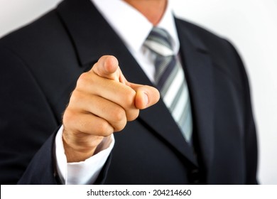 Close Young Businessman Pointing His Finger Stock Photo 204214660 ...