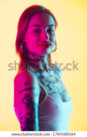 Similar – Image, Stock Photo woman in irreverent pose