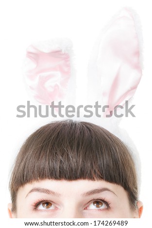 Similar – Young blonde woman wearing rabbit ears