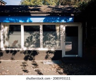 Closed And Abandoned Music School In The Urban City, Impact Of The Corona Virus 2021 In Germany.